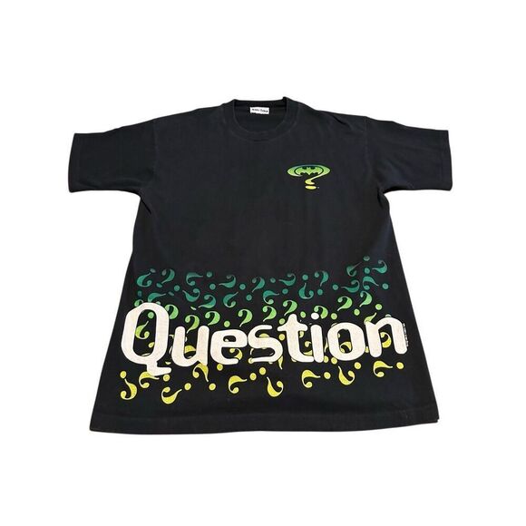 Vtg 90s Batman Forever Riddler Questions Graphic Print Single Stitch Sz XL RARE - Picture 1 of 8